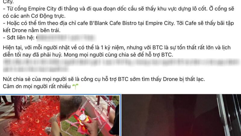 Sự cố màn trình diễn 10.500 drone bị rơi do nhiễu sóng  trong màn trình diễn kỷ lục tối 30/4 tại TP.HCM, BTC phải phát thông báo khẩn nhờ người dân hỗ trợ thu hồi thiết bị